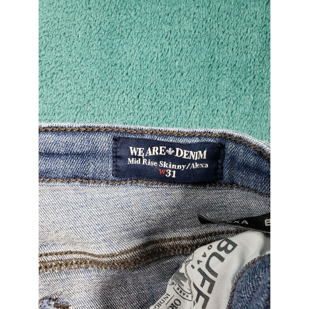 Buffalo Jeans Sz 31 Womens Blue Denim Stretch Pants Mid Rise Alexa Slim Straight - Picture 4 of 14